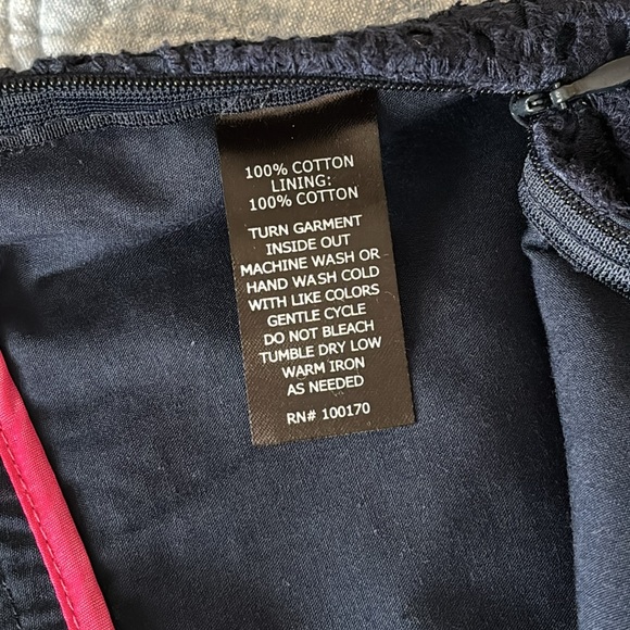 Navy Blue Eyelet Skirt. Size 8 - Picture 9 of 11